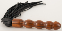 Leather Flogger w. wooden Handle