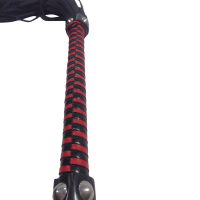 Leather Flogger Whip w. black-red Handle ZADO