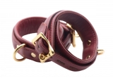 Leather Ankle Cuffs lockable Special burgundy