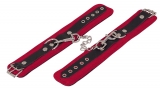 Leather Ankle Cuffs w. Chain Suede Luxe red