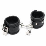 Leather Ankle Cuffs padded lockable black