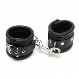 Leather Ankle Cuffs padded black