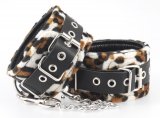 Leather Ankle Cuffs Leopard