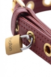 Leather Collar lockable Special burgundy