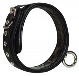 Leather Collar w. Ring Wild Thing black