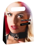 Leather Collar w. Ring Wild Thing black extraordinary crafted soft Leather lined sturdy O-Ring by ZADO buy cheap