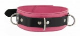 Leather Collar Deluxe pink-black lockable