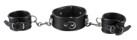 Leather Collar & Wrist Restraints Bondage-Kit w. ajdustable Cowhide Collar & Wrist Cuffs by ZADO buy cheap