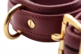 Leather Wrist Cuffs lockable Special burgundy