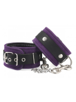 Leather Wrist Cuffs Soft Velours purple