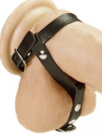 Leather Cock & Balls Harness w. Buckles