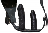 Strap-on Dildo-Slip w. 3 Dildos Leather