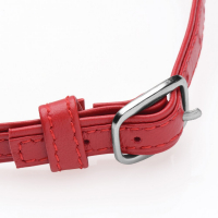 Leather Collar w. Heart-Lock & Keys red