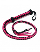 Bullwhip braided 100cm Arabian Whip pink-black