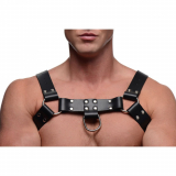 Leather Belt Harness w. Cockring British Bull Dog