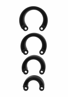 Cages à pénis Mancage anneaux darrêt de rechange noirs