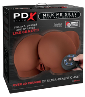 Masturbatore torso Milk-me-Silly rotante e vibrante marrone