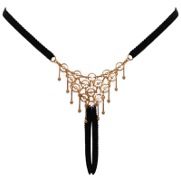 Micro String ouvert Schmuckstring mit Glitzersteinchen Ringen & schwingenden Anhängern günstig kaufen