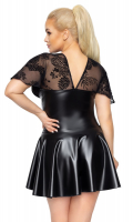 Mini Dress w. flared Skirt transparent Top large Sizes