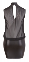Mini-robe en mousseline de soie transparente & wetlook grandes tailles