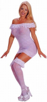 Mini Dress seamless & Stockings Lace w. Ruffles