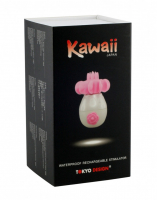 Mini vibromasseur stimulateur clitoridien avec languettes rotatives Kawaii 3 rose