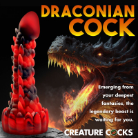 Monster-Dildo w. Suction-Cup Demon Rising Silicone red-black extremely stimulating with Nubs & Bumps buy cheap