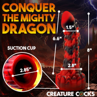 Monster-Dildo w. Suction-Cup Demon Rising Silicone red-black Fantasy-Dong extremely stimulating Texture buy cheap