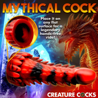 Monster-Dildo w. Suction-Cup Demon Rising Silicone red-black with Nubs & Bumps by CREATURE COCKS buy cheap