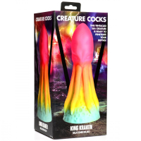 Monster-Dildo w. Suction-Cup King Kraken Silicone 8.6cm thick w. Tentacles multicolored Squid buy cheap