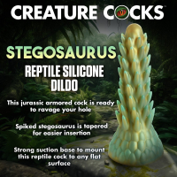 Monster-Dildo w. Suction-Cup spiky Stegosaurus Silicone with Scales & round-tipped Spikes buy cheap