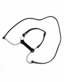 Mouth Gag Silicone Pony Bit & Leash Leather