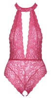 Neckholder Bodysuit ouvert Lace pink