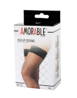 Fishnet Stockings Stay-up w. Lace Top black self-adhesive with Silicone-Stripes from RIMBA buy cheap