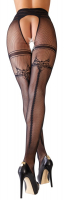 Fishnet Tights crotchless w. Garters & decorative Seam
