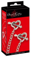 Nipple Clamps Heart shaped Spring loaded w. Chain
