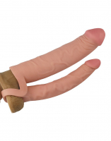 Extenseur de pénis 5cm avec gode anal TPE couleur chair