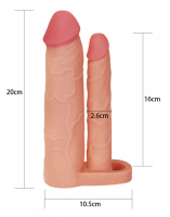 Penis Extender 5cm m. Analdildo TPE hautfarben