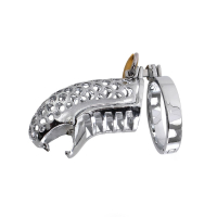 Penis Chastity Cage Snake Head 41mm Chrome