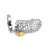 Penis Chastity Cage Snake Head 50mm Chrome