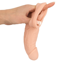 Étui pour allonger le pénis avec ouverture pour les testicules Nature Skin +5cm super doux & extensible antidérapant acheter à bas prix