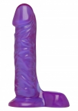 Godemiché en cristal Jellies Ballsy Cock 7 pouces violet