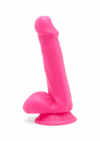 Dildo per pene a doppia densità ToyJoy Happy Dicks 6-Inch Balls rosa