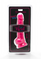 Dildo per pene a doppia densità ToyJoy Happy Dicks 7.5-Inch Balls rosa