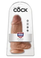 Penisdildo extra dick King Cock Chubby 9 Inch Balls hellbraun