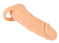 Guaina per il pene e masturbatore 2 in 1 Nature Skin 18,5 cm aspetto del pene e apertura della vagina cinghia elastica per testicoli acquistare