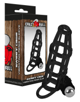Penis Sheath w. Grid Structure & Vibration Sweet Cage TPE stretchable w. Testicle-Ring & Bullet by CRAZY BULL buy