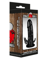 Penis Sleeve w. Clit Tickler & Vibration Brave Man 3 TPE Cock Sheath w. Anal-Stimulator & Bullet by CRAZY BULL buy