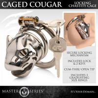 Penis-Cage w. integrated Lock Caged Cougar Stainless Steel