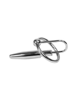 Penis Plug 8mm w. Glans Ring 28mm Stainless Steel